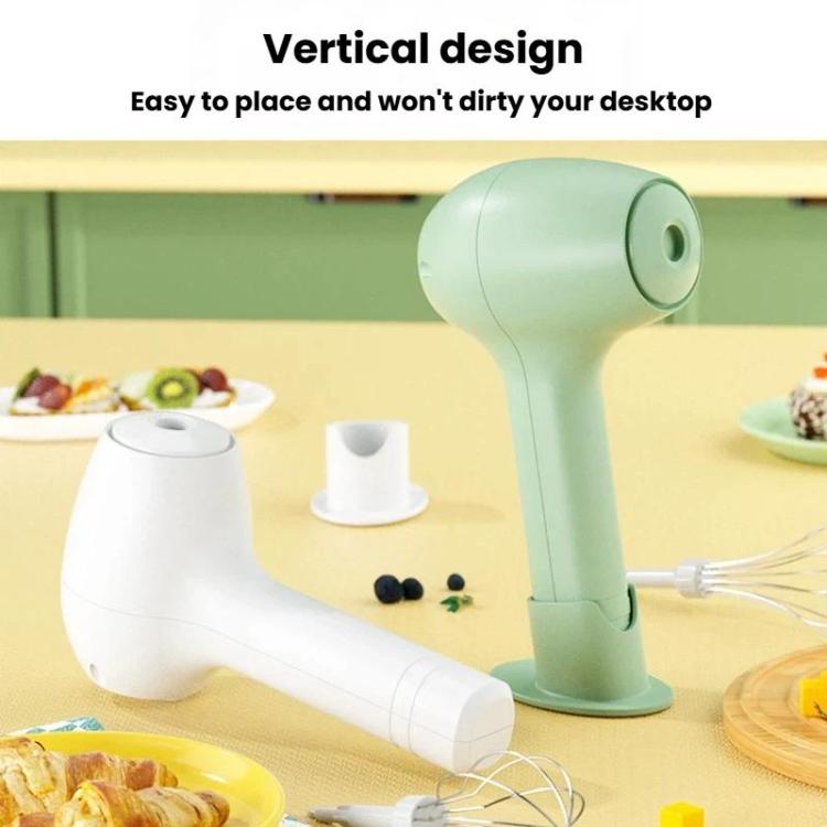 Wireless Electric Egg Whisk With Base Handheld Mini Multifunctional Milk Frother, Single White, Single Green, Dual-Head Green, Dual-Head White