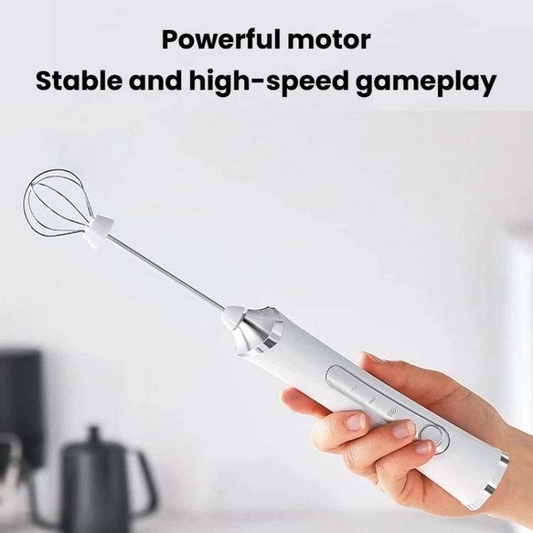 Household Handheld Mini Electric Milk Frother 3-Speed Rechargeable Egg Whisk, Dual-Head Black, Dual-Head White, Dual-Head With Bracket White, Dual-Head With Bracket Black