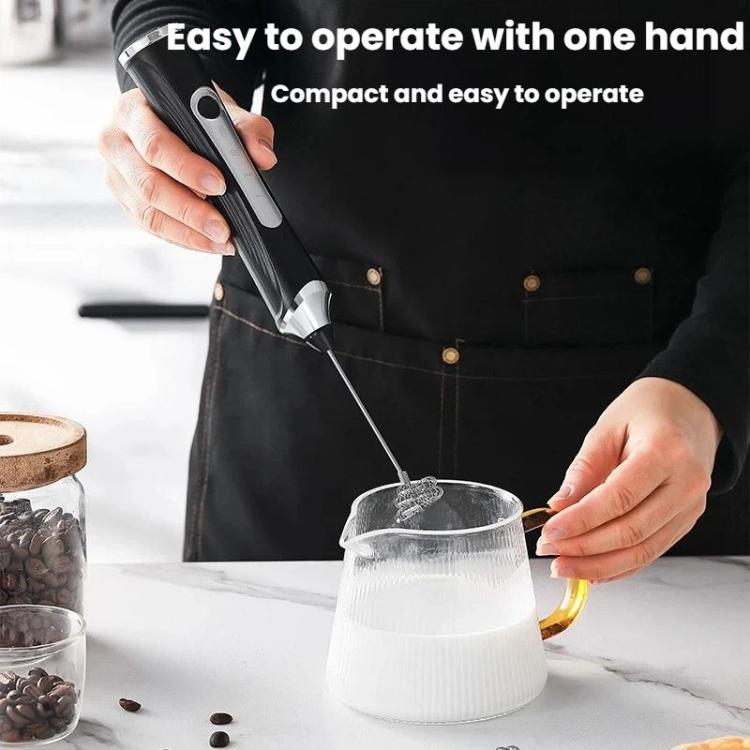 Household Handheld Mini Electric Milk Frother 3-Speed Rechargeable Egg Whisk, Dual-Head Black, Dual-Head White, Dual-Head With Bracket White, Dual-Head With Bracket Black