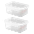 2pcs Single-Lock Airtight Food Storage Container With Lid Refrigerator Organizer For Kitchen, Small, Large