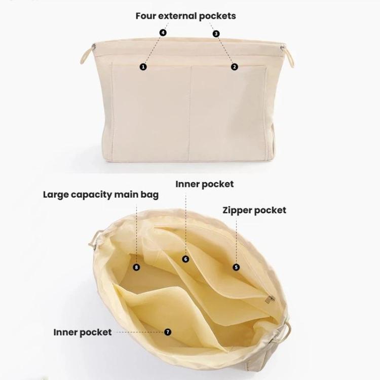 Mini Insert Bag Organizer Makeup Pouch Small Internal Divider Insert For Handbags, Totes, S Apricot, S Dark Blue, S Black, M Apricot, M Dark Blue, M Black, L Apricot, L Dark Blue, L Black, XL Apricot, XL Dark Blue, XL Black
