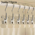 3sets/15pcs Multifunctional Portable Anti-Slip Cap Clip With Hook Non-Marked Storage Clip For Hats, Socks & Skirts