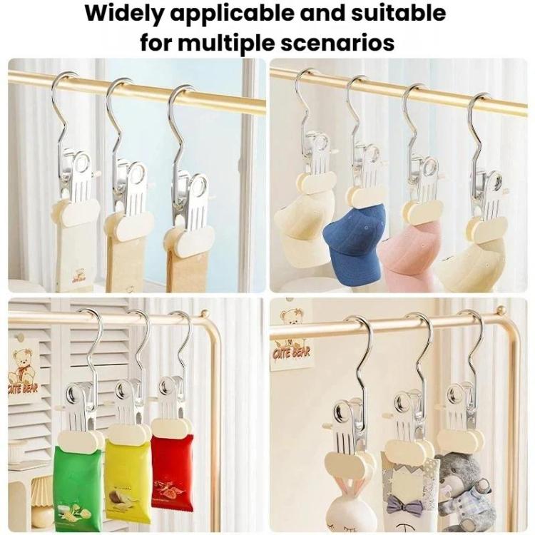 3sets/15pcs Multifunctional Portable Anti-Slip Cap Clip With Hook Non-Marked Storage Clip For Hats, Socks & Skirts