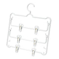 Plastic Anti-Slip 3-Layer Pants Hanger With Clips Non-Mark Hanger For Skirts, Pants, Towels & Socks