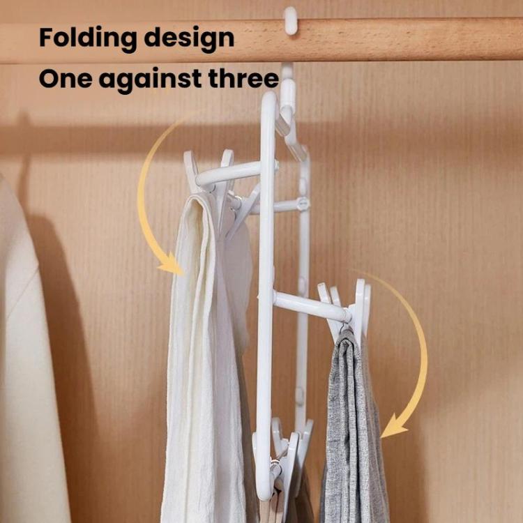 Plastic Anti-Slip 3-Layer Pants Hanger With Clips Non-Mark Hanger For Skirts, Pants, Towels & Socks