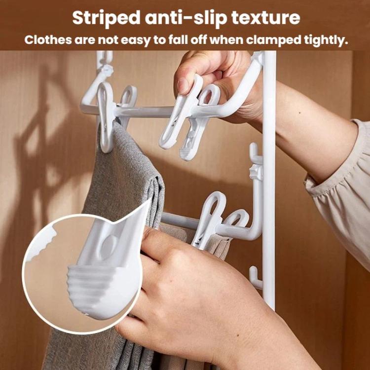 Plastic Anti-Slip 3-Layer Pants Hanger With Clips Non-Mark Hanger For Skirts, Pants, Towels & Socks