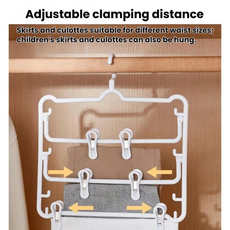 Plastic Anti-Slip 3-Layer Pants Hanger With Clips Non-Mark Hanger For Skirts, Pants, Towels & Socks