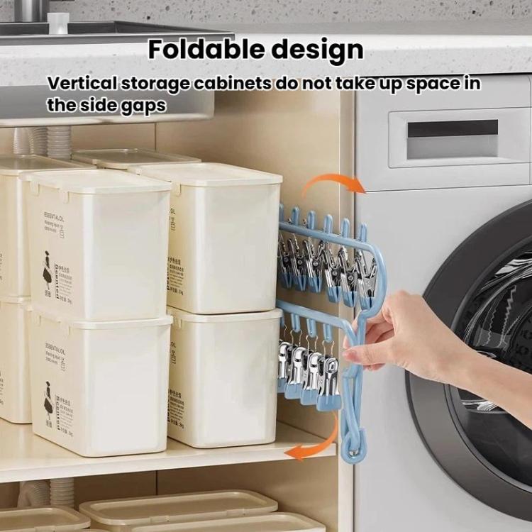 Foldable Socks Drying Hanger For Balcony Multi-Clip Stainless Steel Underwear Rack