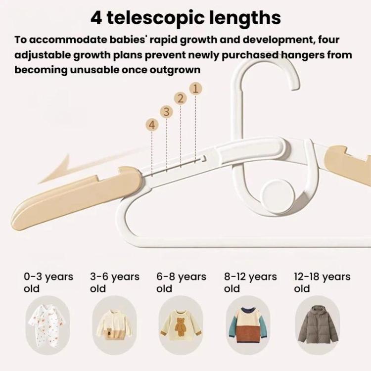 5pcs Kids Retractable Anti?Slip Hanger Stackable Non?Mark Clothes Hanger