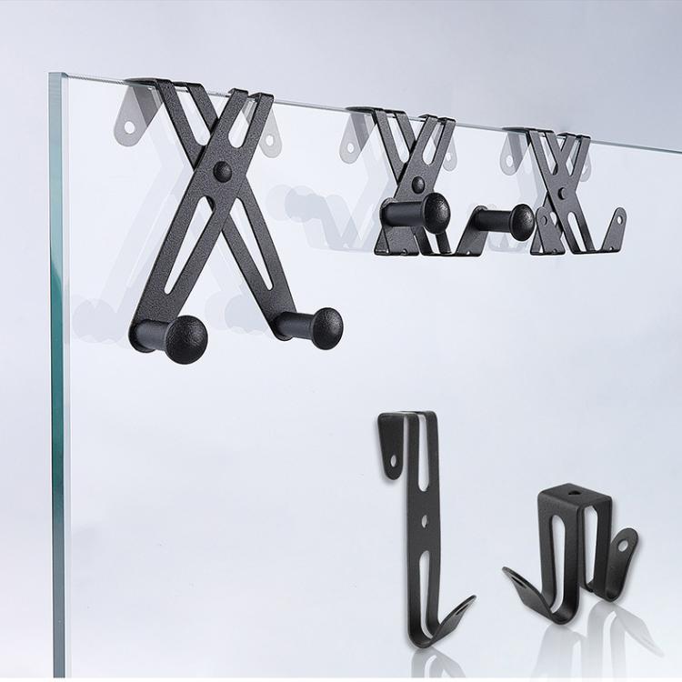2pcs /Pack Frameless Shower Glass Door Hook Stainless Steel Towel Hanger for Bathroom and Shower Room, T3-1 Silver, T3-1 Black, T3-2 Silver, T3-2 Black, T3-3 Silver, T3-3 Black, T3-4 Silver, T3-4 Black, T3-5 Silver, T3-5 Black