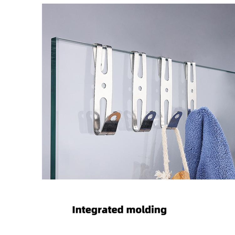 2pcs /Pack Frameless Shower Glass Door Hook Stainless Steel Towel Hanger for Bathroom and Shower Room, T3-1 Silver, T3-1 Black, T3-2 Silver, T3-2 Black, T3-3 Silver, T3-3 Black, T3-4 Silver, T3-4 Black, T3-5 Silver, T3-5 Black