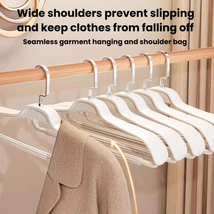 5pcs Household Wide-Shoulder Non-Mark Anti-Bump Hanger Non-Slip Coat Hanger, Man White, Man Orange, Man Grey, Woman White, Woman Pink, Woman Grey