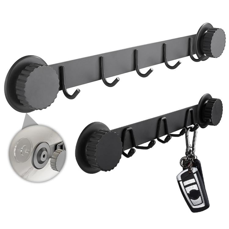 Suction Cup Hooks Stainless Steel Multi-Hook Rack For Kitchen, Bathroom, Single 4-hook Black, Single 5-hook Black, Double 6-hook Black, Double 8-hook Black, Single 4-hook Gray, Single 5-hook Gray, Double 6-hook Gray, Double 8-hook Gray                 ...