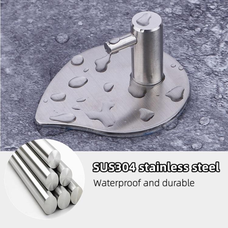 2pcs /Pack Stainless Steel Teardrop Adhesive Hook No-Drill Wall Hanger for Bathroom, Kitchen, and Wardrobe, J Shape Silver, J Shape Black, Oblique Silver, Oblique Black, NO.12 Silver, NO.12 Black