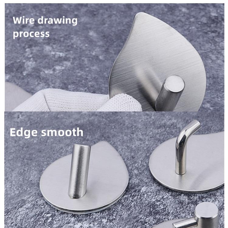 2pcs /Pack Stainless Steel Teardrop Adhesive Hook No-Drill Wall Hanger for Bathroom, Kitchen, and Wardrobe, J Shape Silver, J Shape Black, Oblique Silver, Oblique Black, NO.12 Silver, NO.12 Black