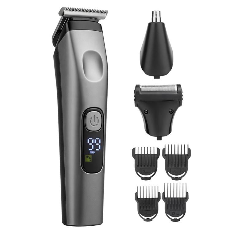 Multi-Function Electric Hair Clipper Home Use Trimmer Shaver Nose Hair Trimmer, Black Gray
