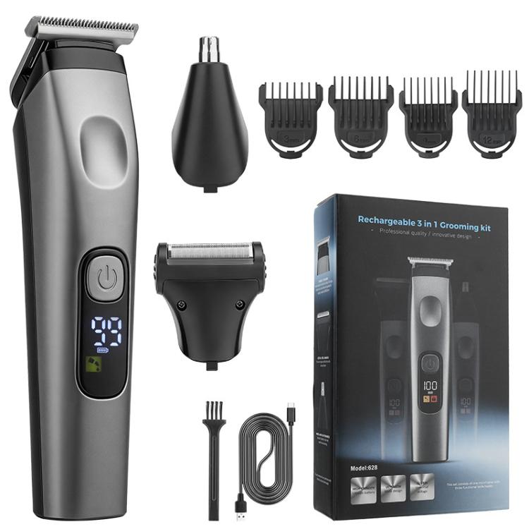 Multi-Function Electric Hair Clipper Home Use Trimmer Shaver Nose Hair Trimmer, Black Gray