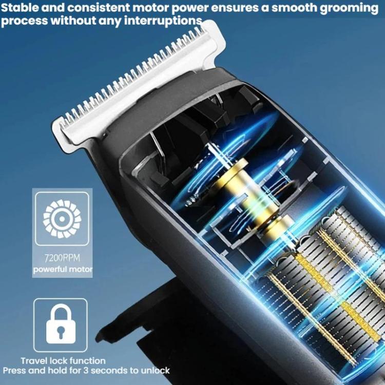 Multi-Function Electric Hair Clipper Home Use Trimmer Shaver Nose Hair Trimmer, Black Gray