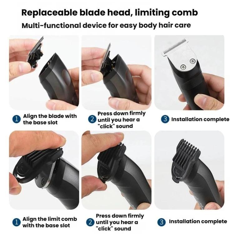 Multi-Function Electric Hair Clipper Home Use Trimmer Shaver Nose Hair Trimmer, Black Gray