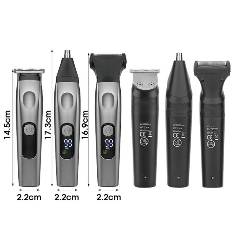 Multi-Function Electric Hair Clipper Home Use Trimmer Shaver Nose Hair Trimmer, Black Gray