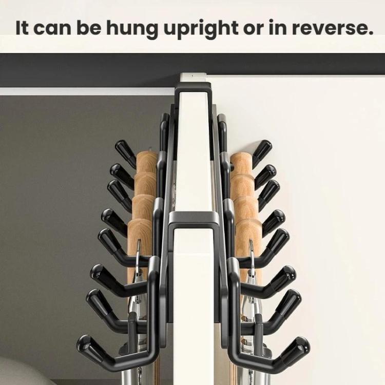 Over-the-Door Stainless Steel Hook Rack No Drill Multi-Hooks for Cabinet/Closet Door, Single Black, Single White, Double Black, Double White