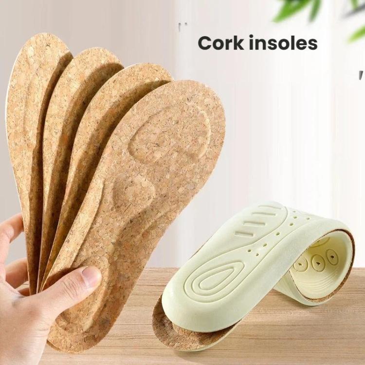 Sports Leisure Anti-odor Sweat-absorbing Cork Thickened Arch Support Insoles, 35-36, 37-38, 39-40, 41-42, 43-44, 45-46