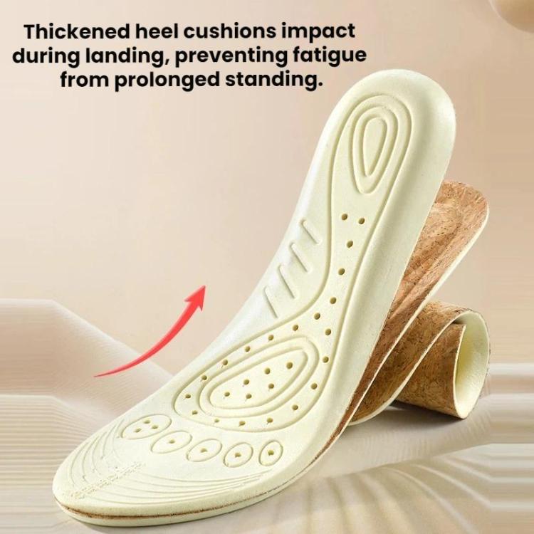 Sports Leisure Anti-odor Sweat-absorbing Cork Thickened Arch Support Insoles, 35-36, 37-38, 39-40, 41-42, 43-44, 45-46