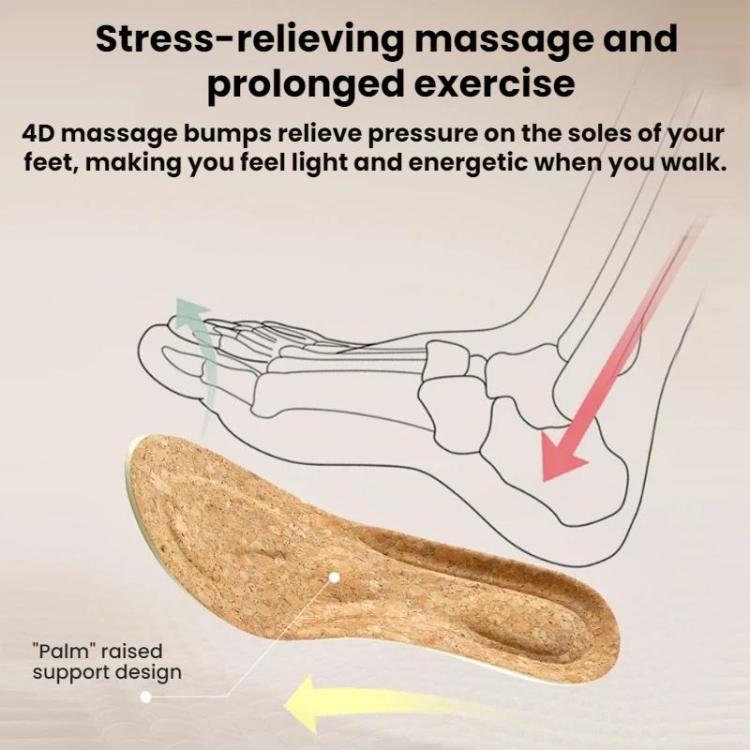 Sports Leisure Anti-odor Sweat-absorbing Cork Thickened Arch Support Insoles, 35-36, 37-38, 39-40, 41-42, 43-44, 45-46