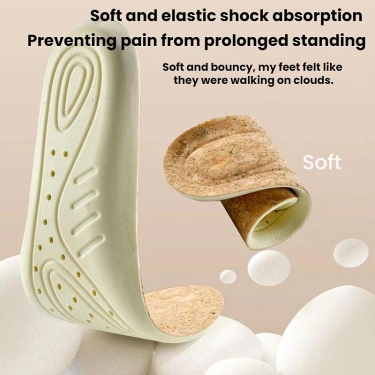 Sports Leisure Anti-odor Sweat-absorbing Cork Thickened Arch Support Insoles, 35-36, 37-38, 39-40, 41-42, 43-44, 45-46