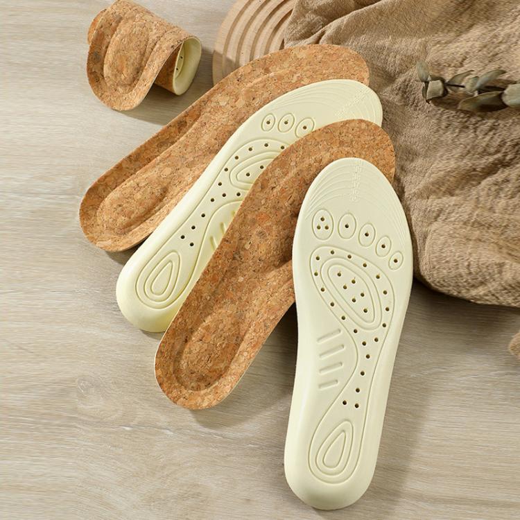 Sports Leisure Anti-odor Sweat-absorbing Cork Thickened Arch Support Insoles, 35-36, 37-38, 39-40, 41-42, 43-44, 45-46