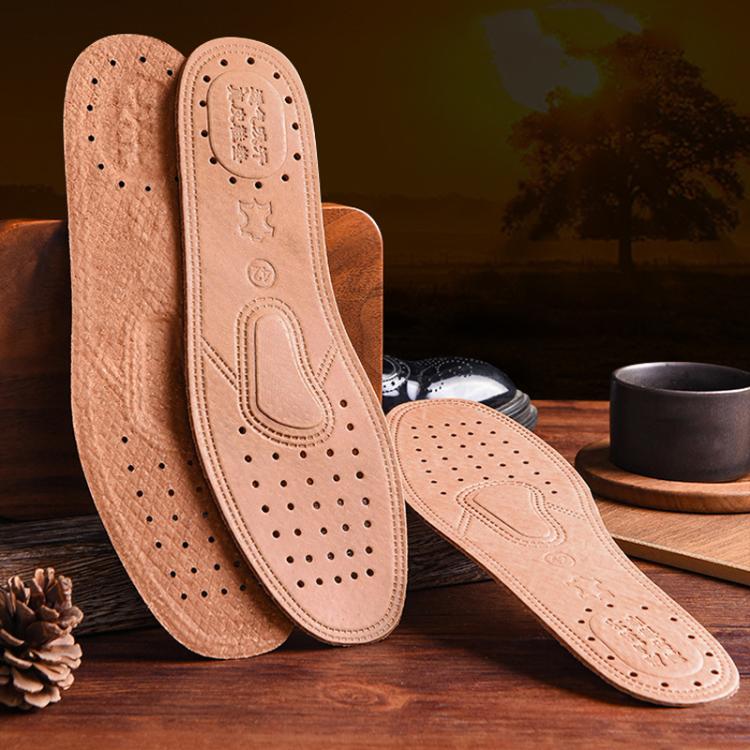 3pairs Sweat-wicking Breathable Shock-absorbing Thickened Leather Insoles, 36, 37, 38, 39, 40, 41, 42, 43, 44, 45