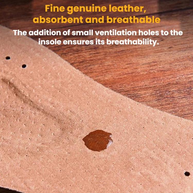 3pairs Sweat-wicking Breathable Shock-absorbing Thickened Leather Insoles, 36, 37, 38, 39, 40, 41, 42, 43, 44, 45