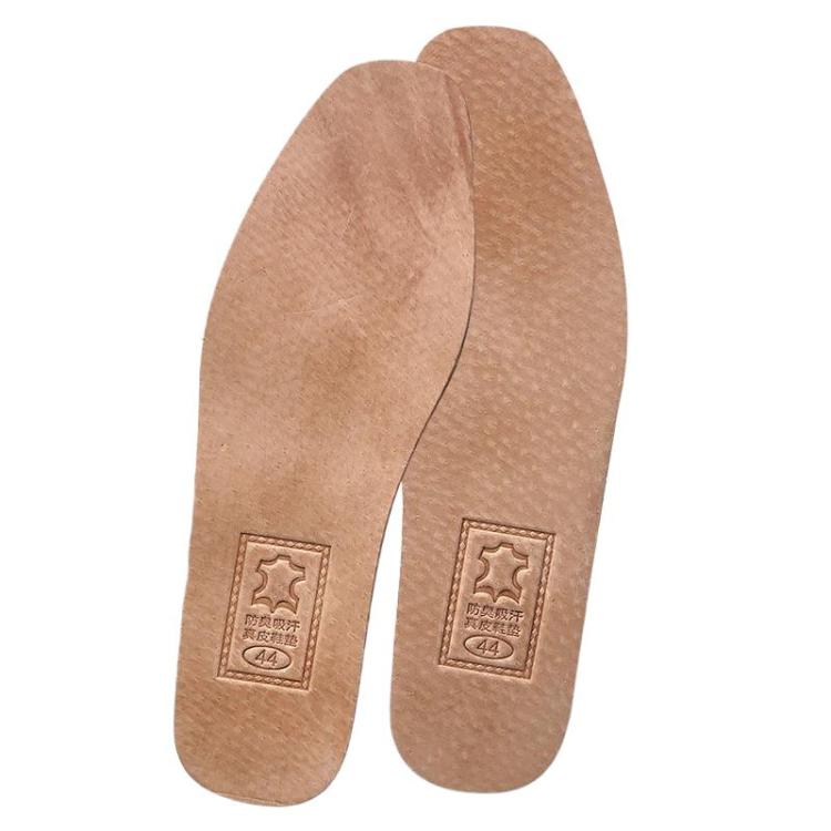 3pairs Shock-Absorbing Thickened Sweat-Absorbing Breathable Cowhide Leather Insoles, 36, 37, 38, 39, 40, 41, 42, 43, 44, 45