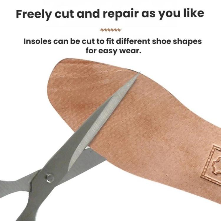 3pairs Shock-Absorbing Thickened Sweat-Absorbing Breathable Cowhide Leather Insoles, 36, 37, 38, 39, 40, 41, 42, 43, 44, 45