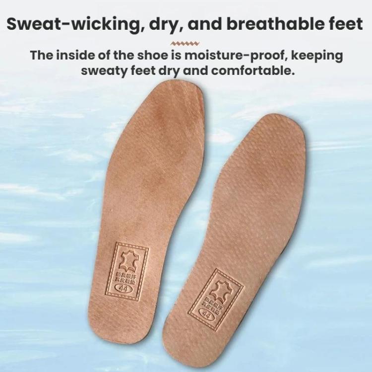 3pairs Shock-Absorbing Thickened Sweat-Absorbing Breathable Cowhide Leather Insoles, 36, 37, 38, 39, 40, 41, 42, 43, 44, 45