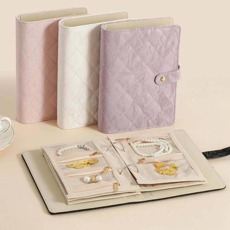 Jewelry Organizer Book for Gold & Silver With 5 Removable Velvet-Lined Pages Portable Anti-Tarnish Travel Case