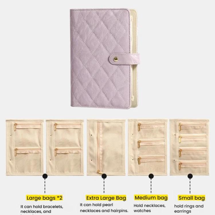 Jewelry Organizer Book for Gold & Silver With 5 Removable Velvet-Lined Pages Portable Anti-Tarnish Travel Case