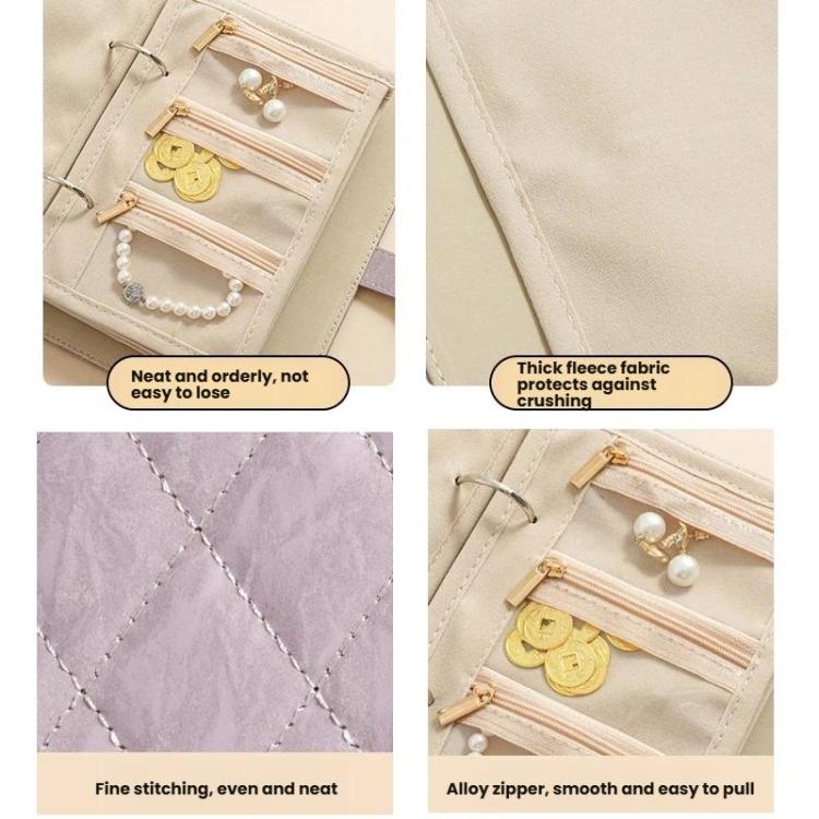 Jewelry Organizer Book for Gold & Silver With 5 Removable Velvet-Lined Pages Portable Anti-Tarnish Travel Case
