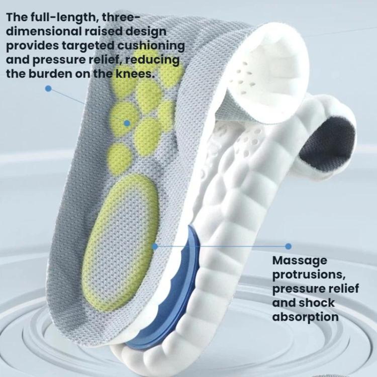 ZOOM Sports Air Cushion Shock Absorption Breathable Odor-Resistant Arch Support Insoles, 35-36, 37-38, 39-40, 41-42, 43-44, 45-46