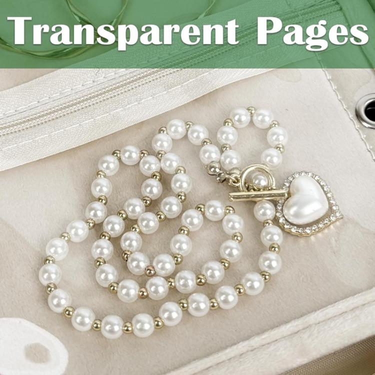 Jewelry Carry Case with 5 Clear Zipper Pages Ring Earring Necklace Organizer