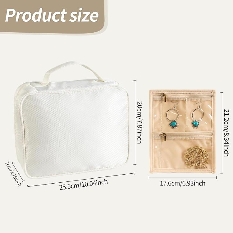 Jewelry Carry Case with 5 Clear Zipper Pages Ring Earring Necklace Organizer