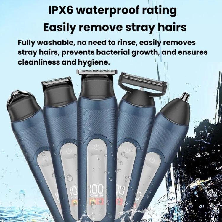 YJ-102 5 In 1 Multifunctional Men Hair Trimmer With Light IPX6 Waterproof For Hair & Nose Trimming, YJ-102