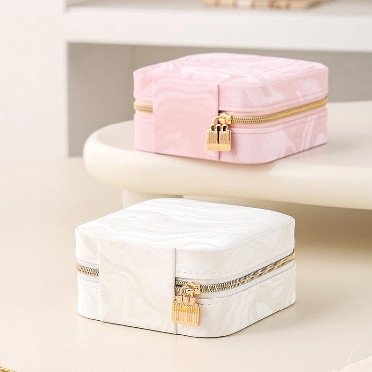 Portable Travel Jewelry Organizer Pouch with Water Ripple Velvet Leather Texture for Earrings, Necklaces, Rings and Accessories