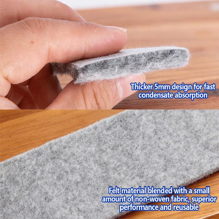 Windows Self-Adhesive Anti-Condensation Water Absorption Strips Moisture Absorption Felt Strips For Bedroom Bathroom, 3pcs
