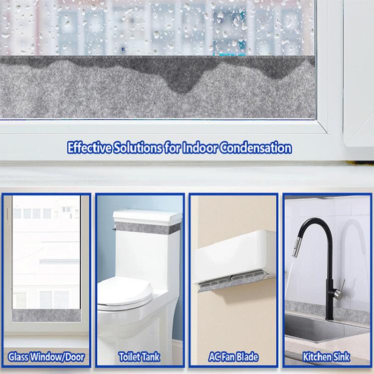 Windows Self-Adhesive Anti-Condensation Water Absorption Strips Moisture Absorption Felt Strips For Bedroom Bathroom, 3pcs