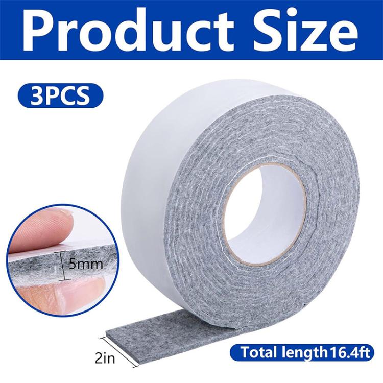 Windows Self-Adhesive Anti-Condensation Water Absorption Strips Moisture Absorption Felt Strips For Bedroom Bathroom, 3pcs