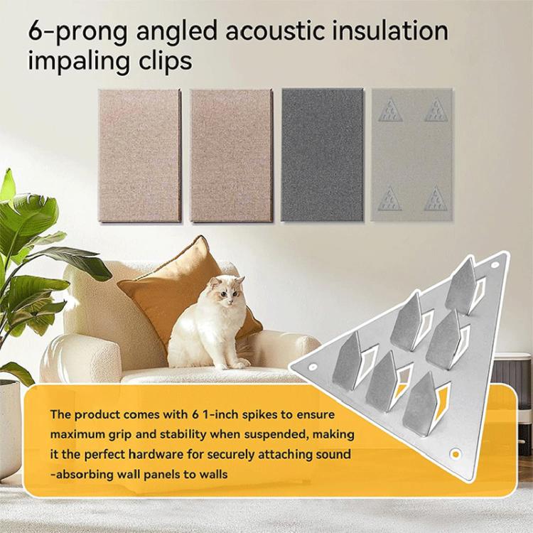 Push-In Acoustic Panel Clamp Triangle Base For Acoustic Panel Installation, 12pcs