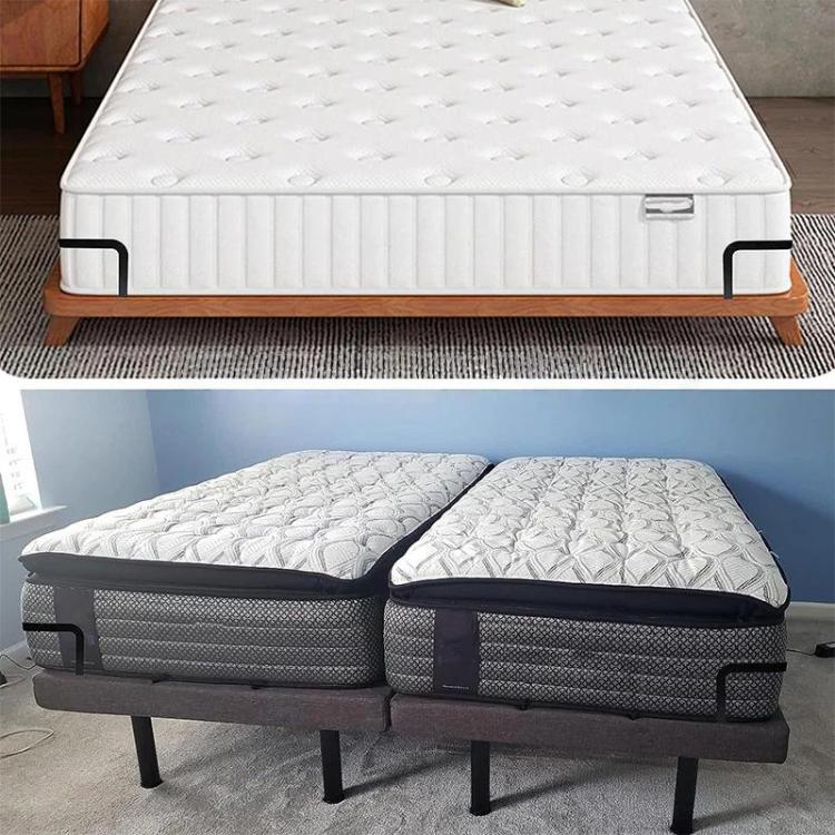 Metal Bed Corner Mattress Retainer Bars & Brackets Anti-Slip Mattress Stopper Kit, Anti-Slip Brackets
