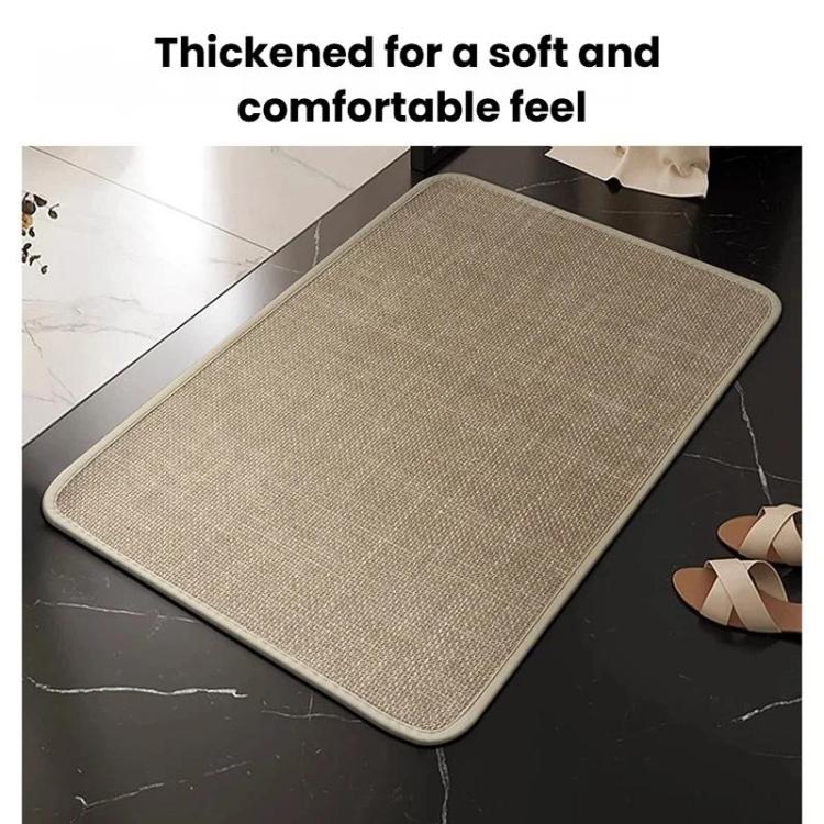 Simple Linen Water-Absorbent Floor Mat For Bathroom Dirty-Resistant Anti-Slip Bath Mat, 45 x 70cm, 50 x 80cm, 60 x 90cm, 30 x 40cm