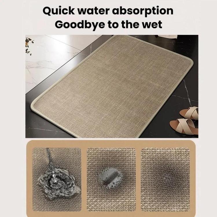 Simple Linen Water-Absorbent Floor Mat For Bathroom Dirty-Resistant Anti-Slip Bath Mat, 45 x 70cm, 50 x 80cm, 60 x 90cm, 30 x 40cm